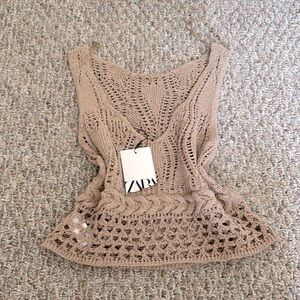 Zara brown cover up top